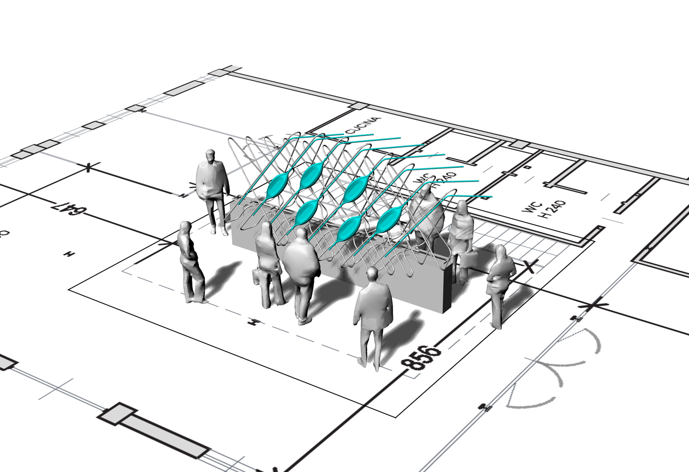 Pre-visualization Site Sketch for the Milan Design Fair