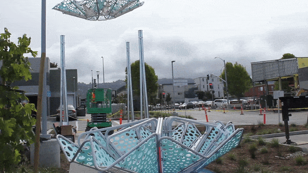 Footage of crane installation on site.