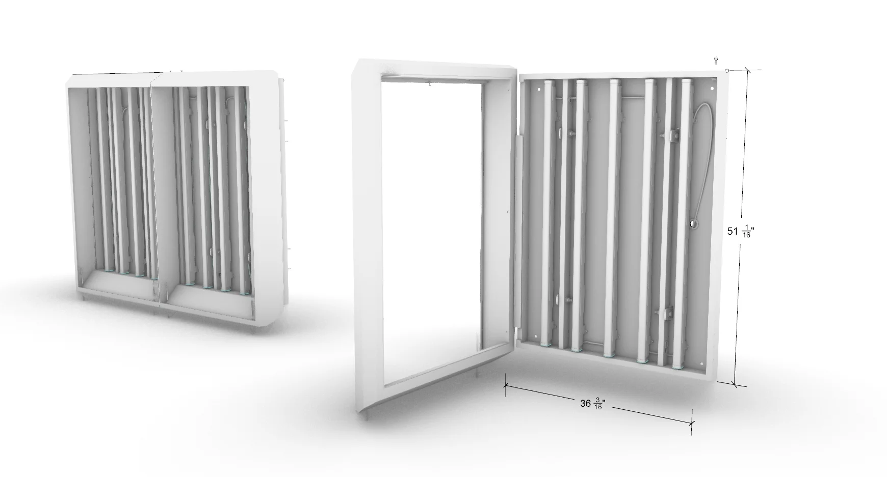 CAD Model of single and double-wide panels