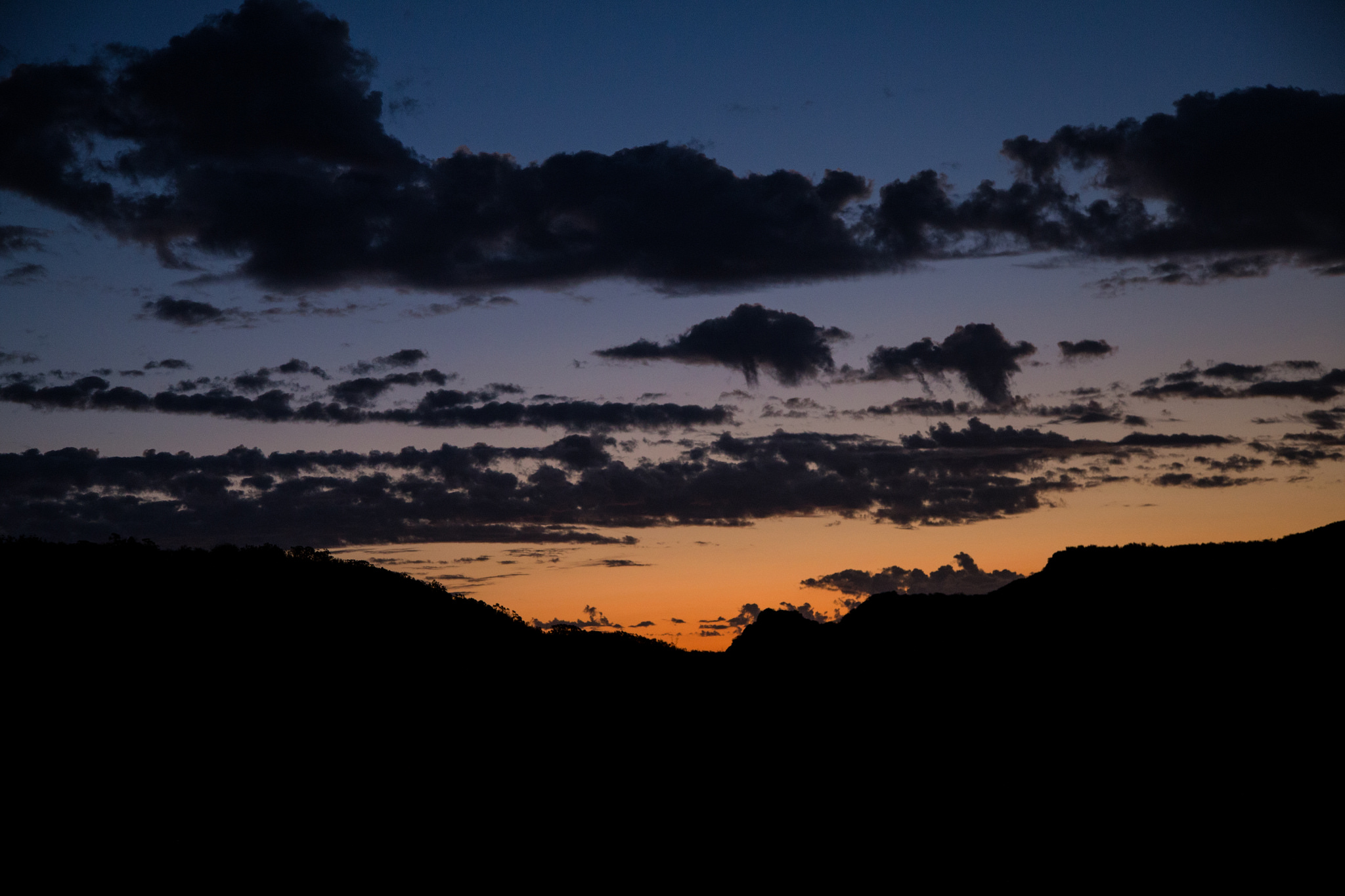 View from the parking lot when we arrived just before 6 am.
