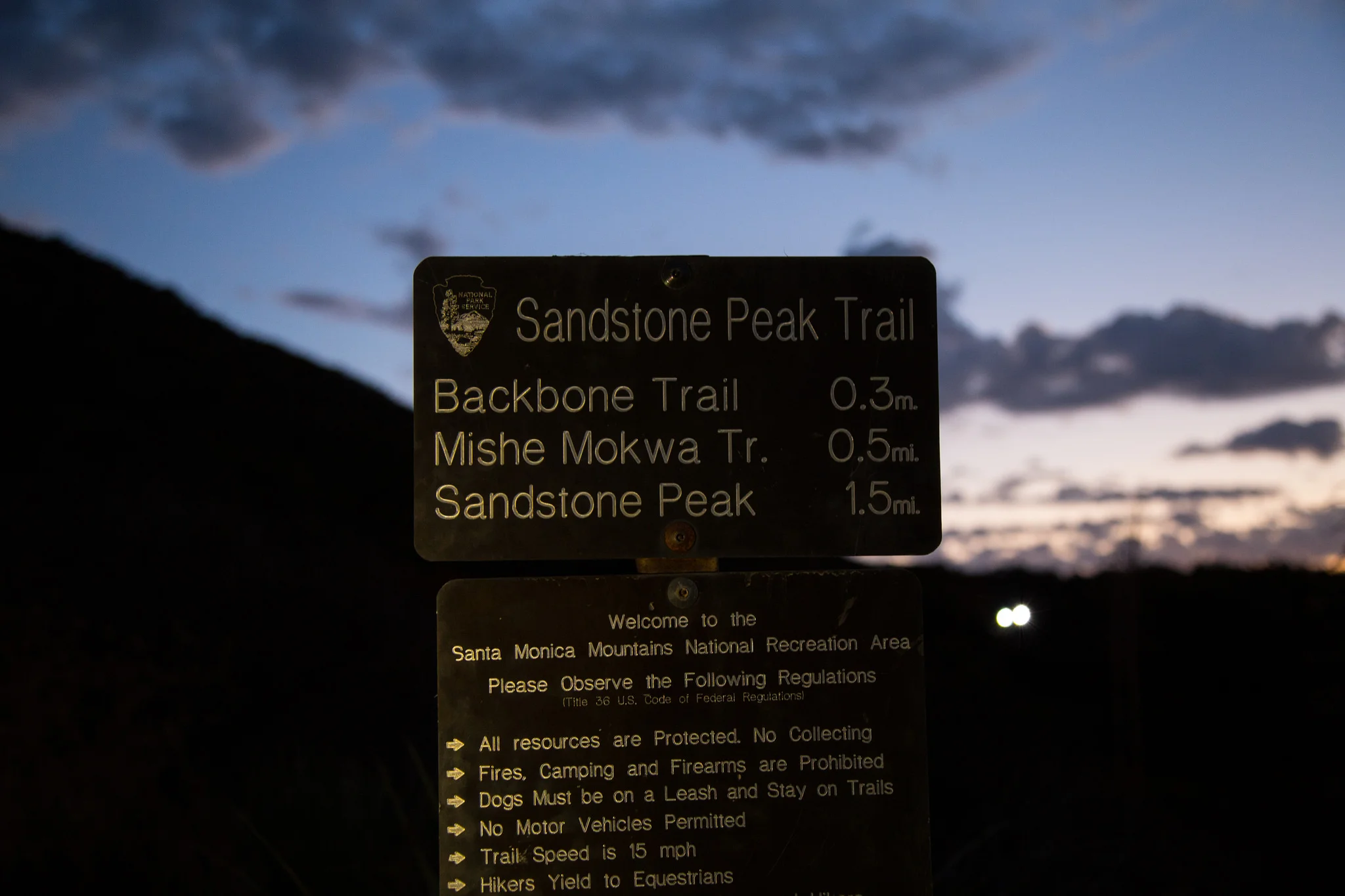 Sign at the trailhead leading to the journey.