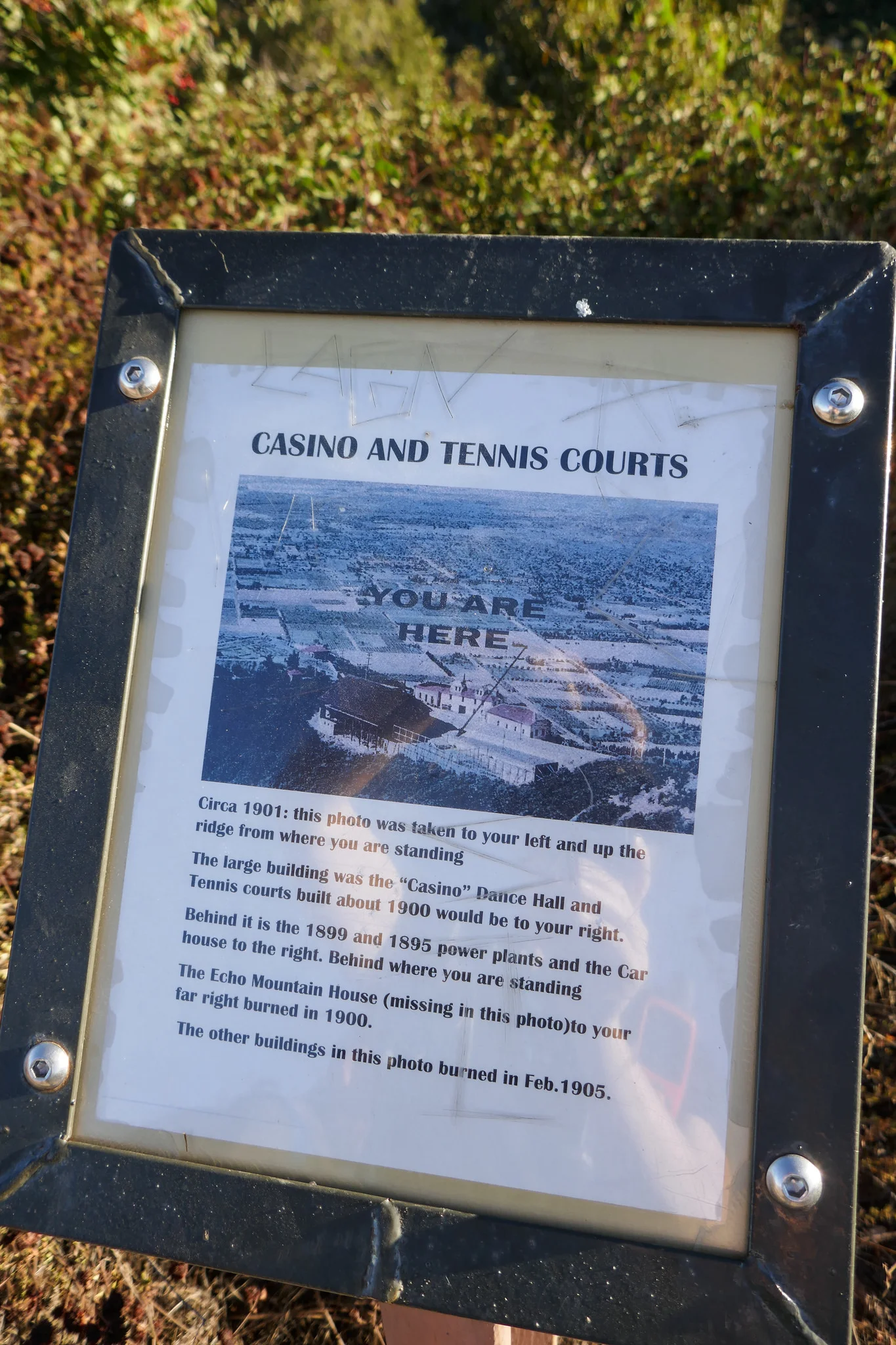 There are interpretive signs to help you imagine what a grand resort this once was.