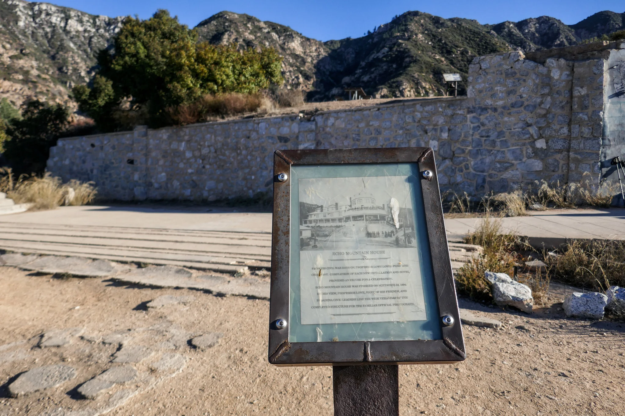 Looking back at the ruins of the Echo Mountain House.