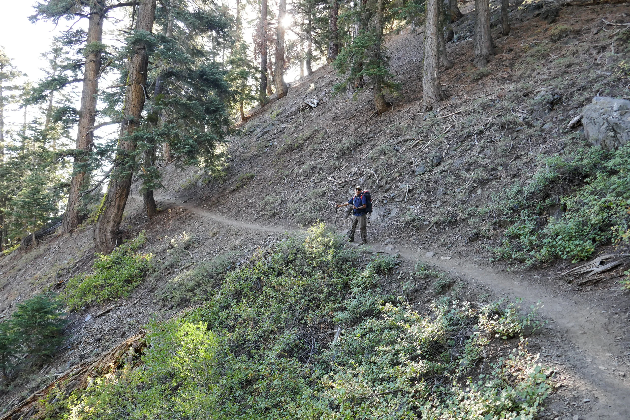 Here you can see how the path is nicely buffed out. A great place to practice without having to worry about scree, and the incline is not too steep.