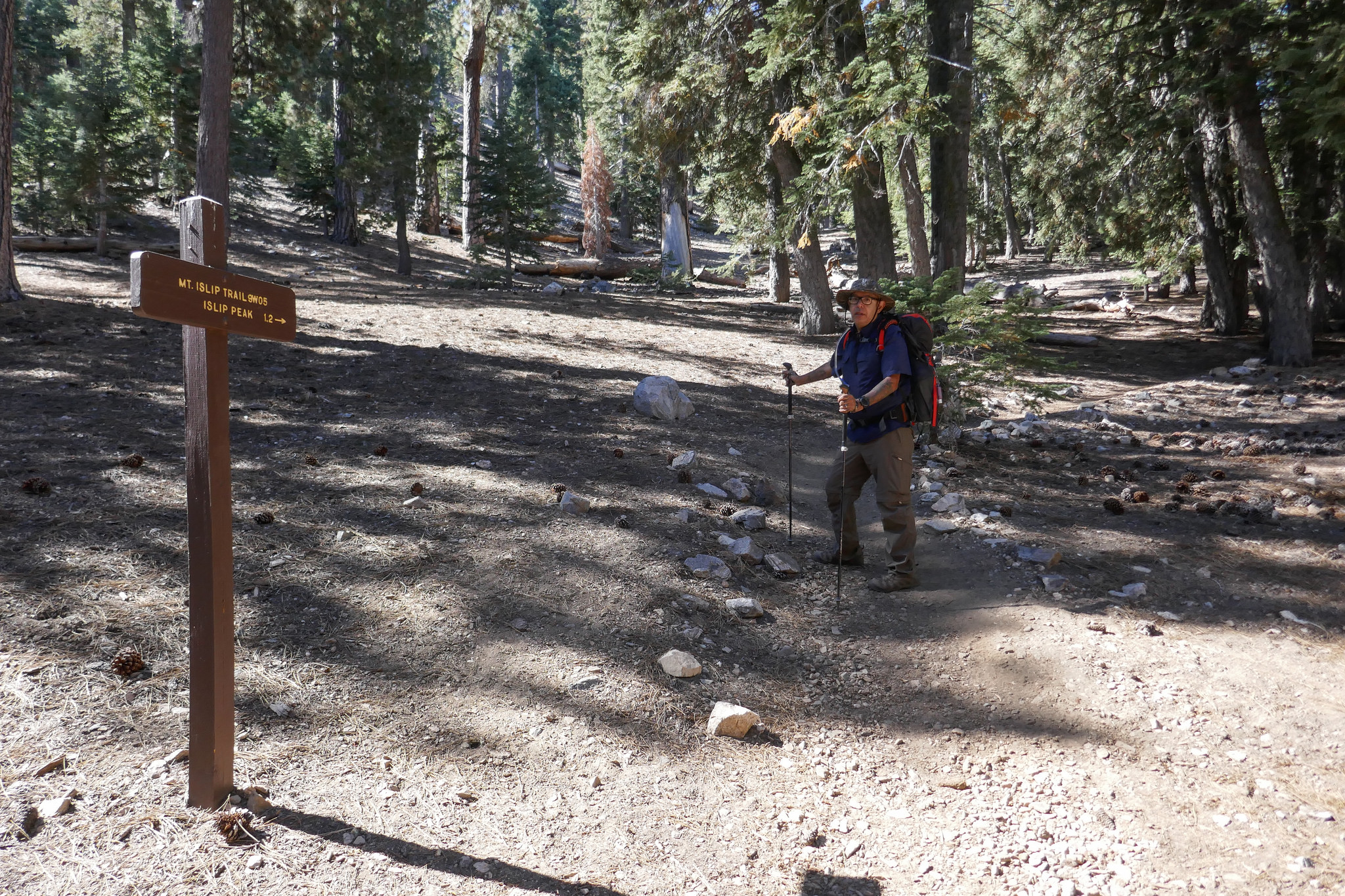 After breakfast, we make our way up the trail to the top of Mount Islip. Having unloaded some of our gear, our backpacks felt feather light.
