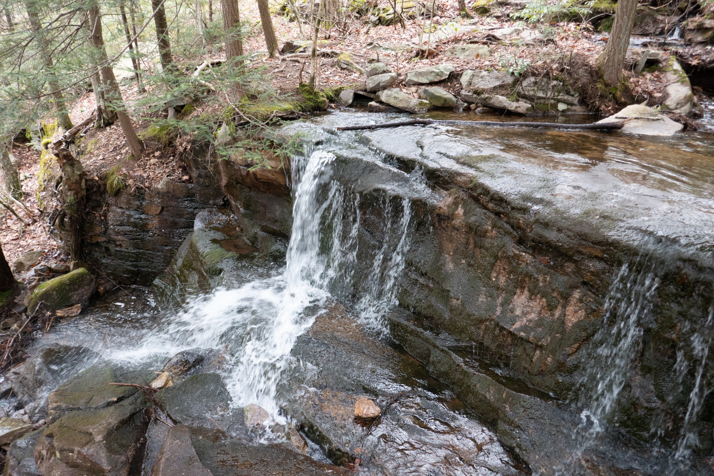  The top of the waterfall that runs down into Shades Creek. 