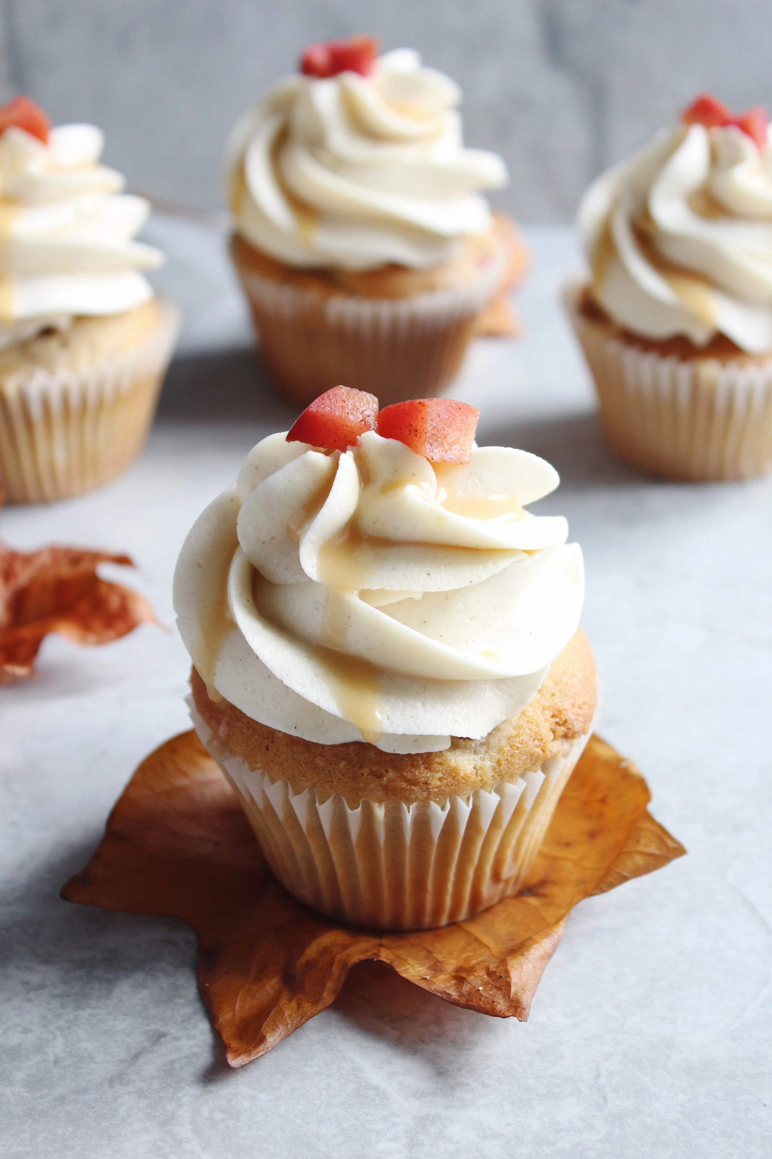 Spiced Toffee Apple Cupcakes — Hannah Bakes