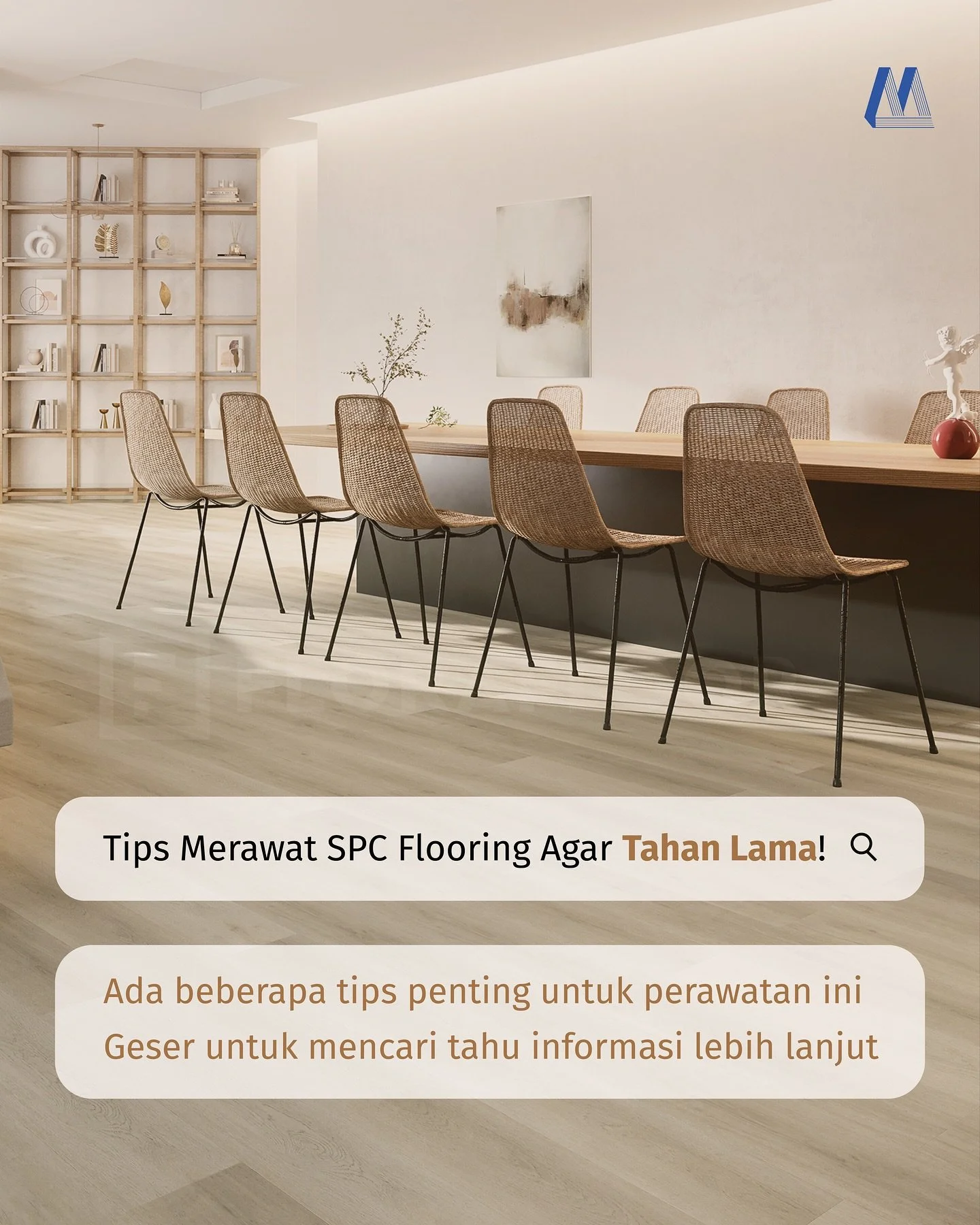 SPC Flooring memang tahan air dan kuat, tapi bukan berarti nggak perlu dirawat ya! ๐
Mulai dari cara pel yang tepat sampai kebiasaan kecil seperti tidak menyeret furnitur bisa bantu lantai tetap awet dan indah.
Rawat dengan bijak, nikmati keindaha