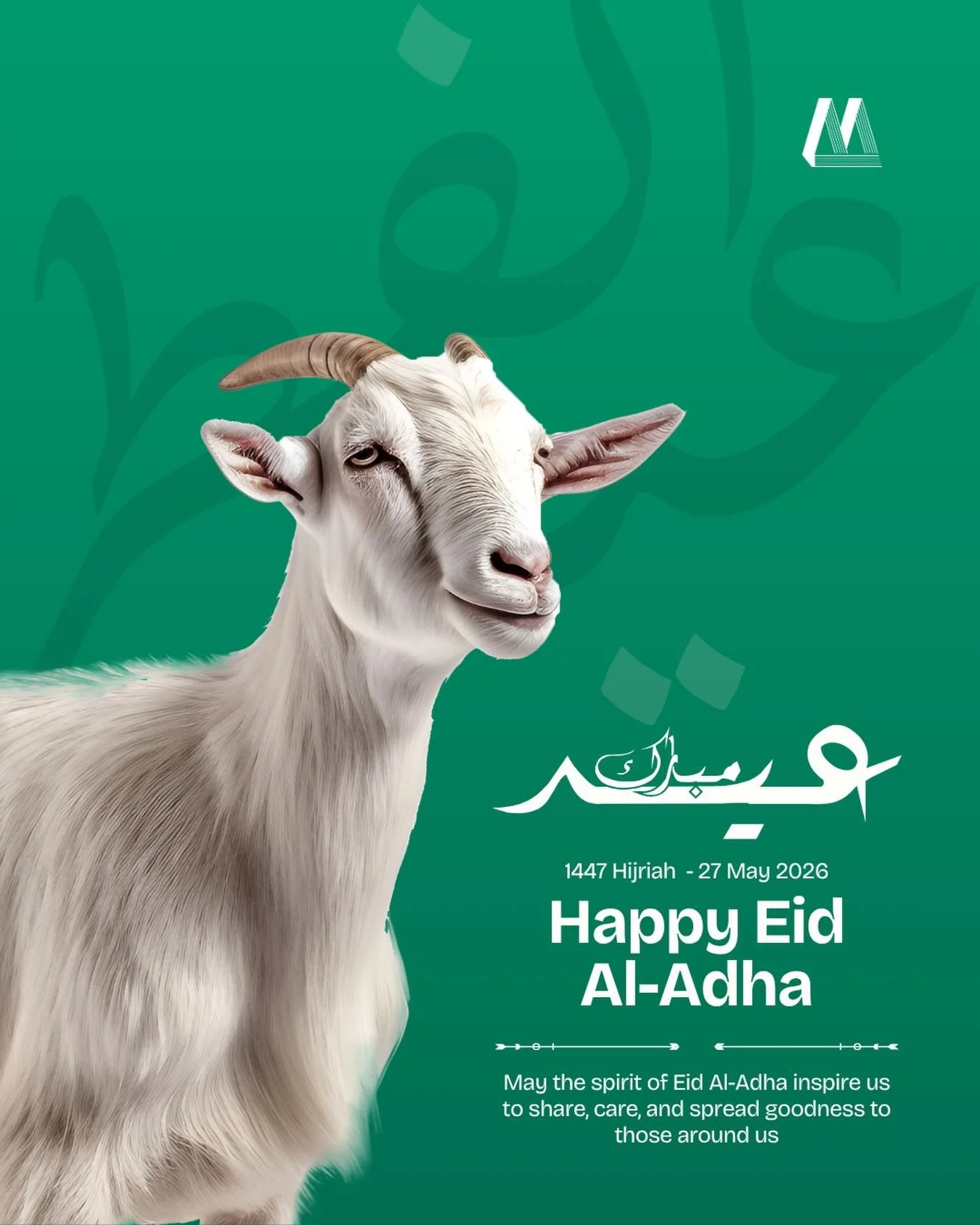 More than a celebration, Eid al-Adha teaches us the value of sacrifice, gratitude, and caring for one another.

Wishing you a blessed Eid al-Adha 1447 H.🌙✨

#EidalAdha1447H #EidalAdha2026 #PeaceAndBlessings #SharingKindness