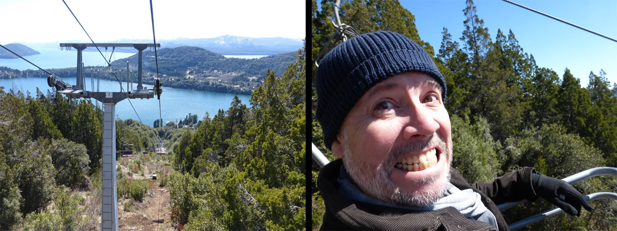 To see the entire area, we took a chair lift to the top of Cerro Campanario. Michael has clearly conquered his fear of heights. 