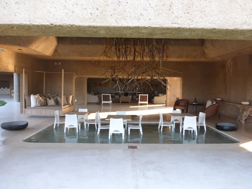 When we walked down that path (previous shot), we walked through the front door and this is what we saw. Let the awe begin! Sabi Sabi Earth Lodge is designed to literally blend into the landscape.