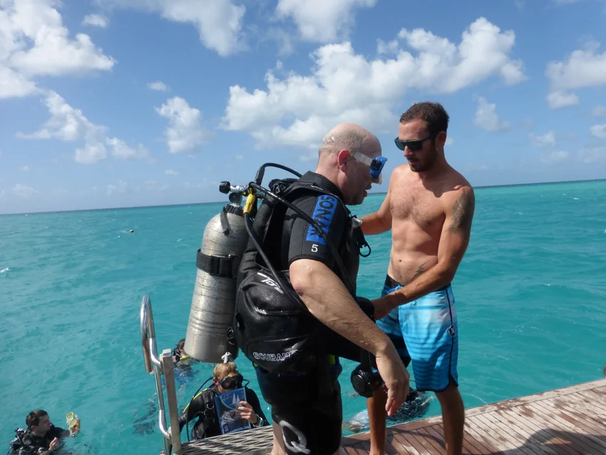 He did it!! So proud of Michael doing his very first-ever scuba drive. 