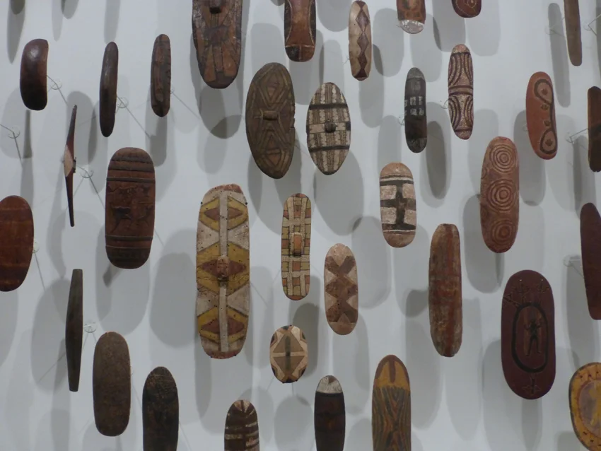 Speaking of history, the National Gallery of
Victoria has an impressive collection of Aboriginal, classical and contemporary
art. These Indigenous shields are
considered the first chapter in the history of Australian art. Like a canvas, they express the owner’s
personal design.
0
0
1
42
240
Kikio Creative Communications
2
1
281
14.0
Normal
0
false
false
false
EN-US
JA
X-NONE
/* Style Definitions */
table.MsoNormalTable
{mso-style-name:"Table Normal";
mso-tstyle-rowband-size:0;
mso-tstyle-colband-size:0;
mso-style-noshow:yes;
mso-style-priority:99;
mso-style-parent:"";
mso-padding-alt:0in 5.4pt 0in 5.4pt;
mso-para-margin:0in;
mso-para-margin-bottom:.0001pt;
mso-pagination:widow-orphan;
font-size:12.0pt;
font-family:Cambria;
mso-ascii-font-family:Cambria;
mso-ascii-theme-font:minor-latin;
mso-hansi-font-family:Cambria;
mso-hansi-theme-font:minor-latin;}