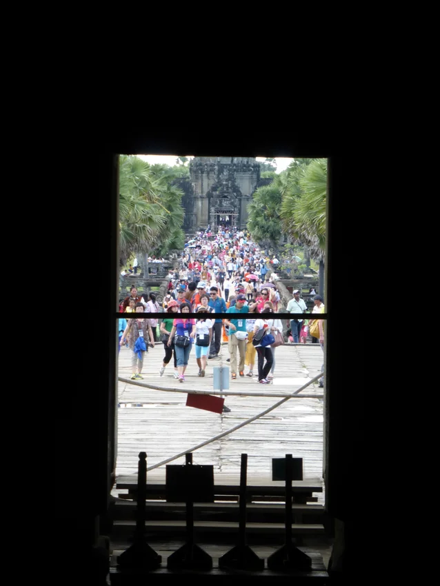 Built in the 12th century, it is the country’s prime attraction for tourists and is also on Cambodia’s national flag. More than two million people come to visit this historic site every year. It felt like most of them were there on the same day we were.