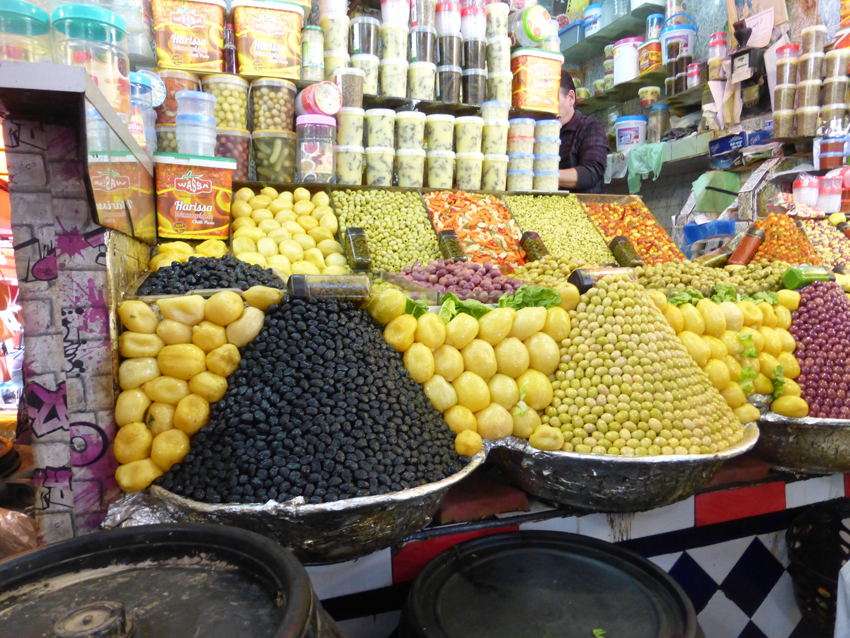 We also went through one of the large markets in Meknes. The olive piles are fantastic, right?