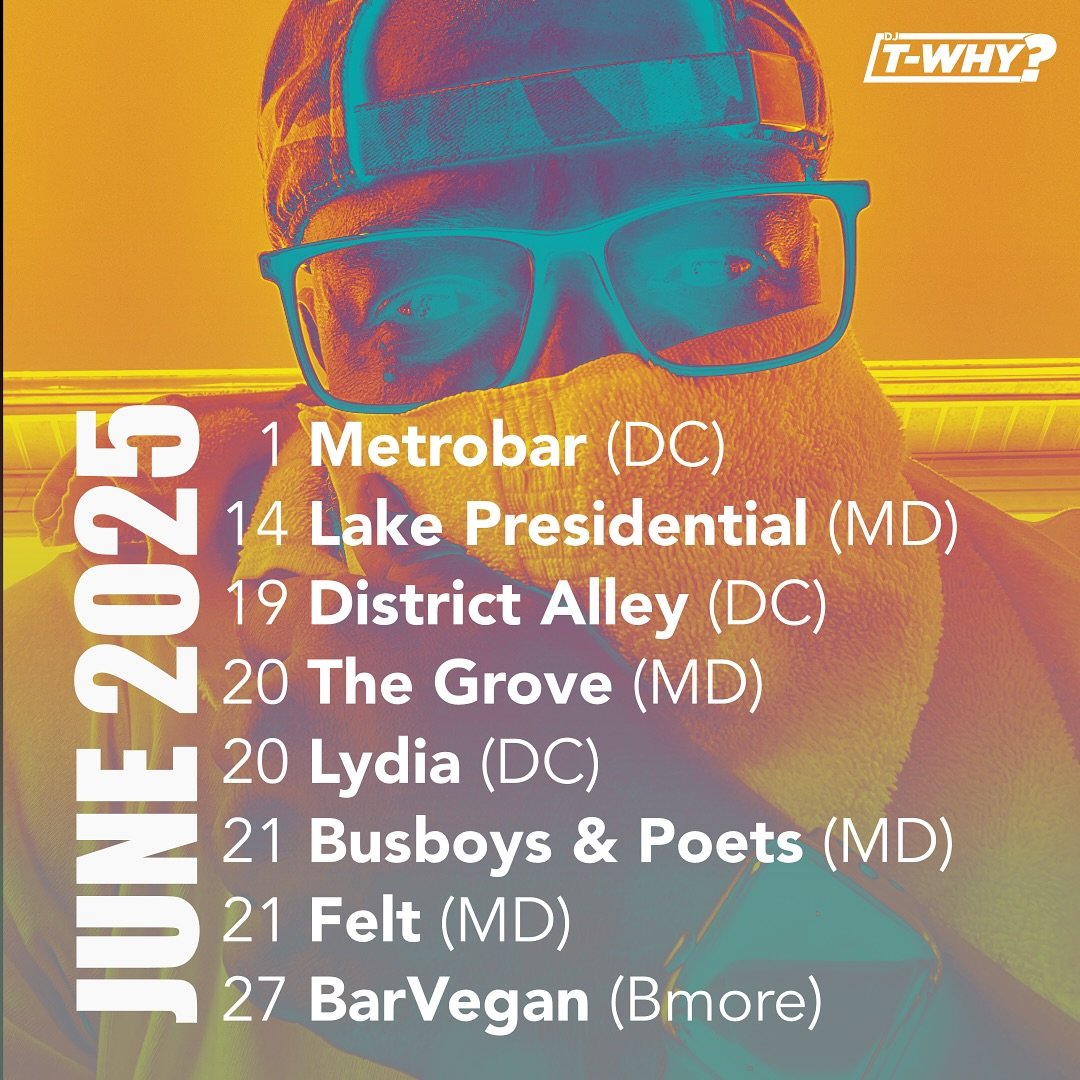 JUNE IS LOADED π§
Another loaded month across the DMV. Rooftops, reunions, brunches, and everything in between — lock in:
6.1 – Metrobar (DC)
Starting June with a special day set at Metrobar alongside my DJ bro B-Sharp. Good music, good