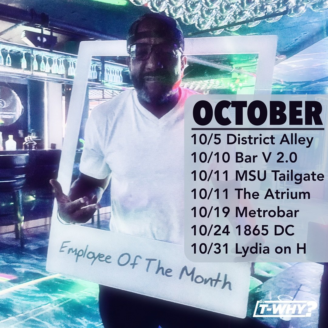 October&rsquo;s looking real outside outside&hellip; so here&rsquo;s where you&rsquo;ll probably end up &ldquo;accidentally&rdquo; seeing me:

🗓 10/5 &ndash; District Alley (Homecoming Season Kickoff)

🗓 10/10 &ndash; Bar V 2.0 (Beats + Bears)

🗓 