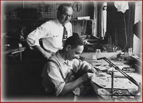 Charles Urban Sr with operator, circa 1950