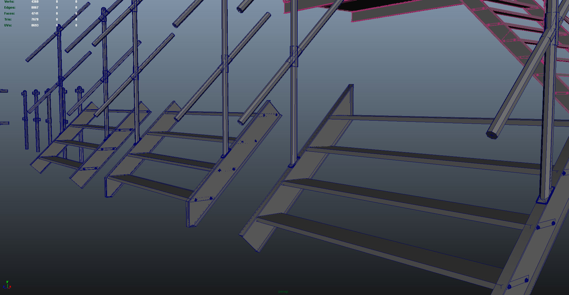handrail & stairs modular sections - detail
