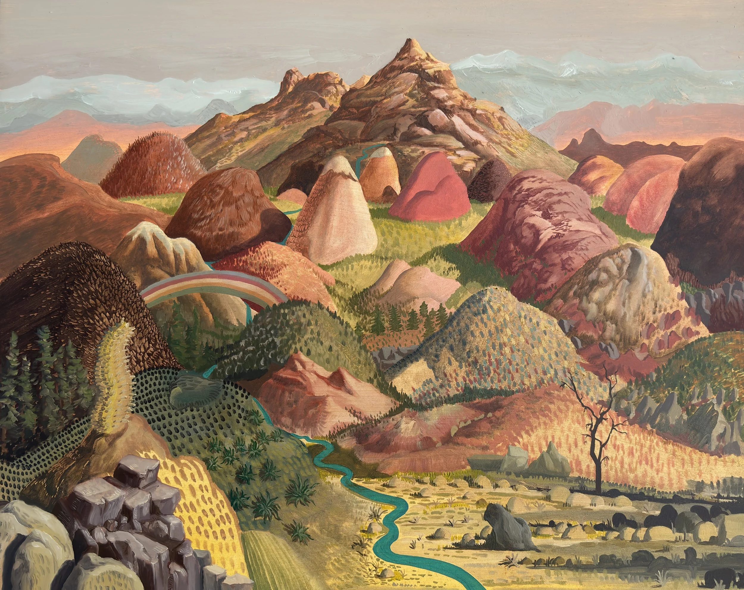 Gathering Mountains  oil on cradled panel, 16×20” 