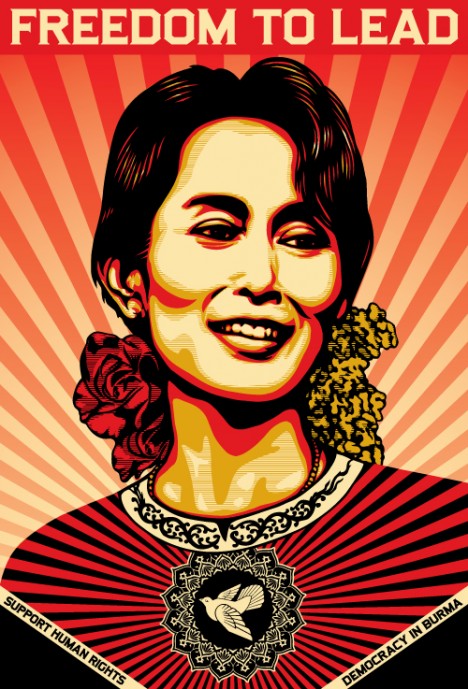Aung San Suu Kyi: "I'm not free until the people are free."