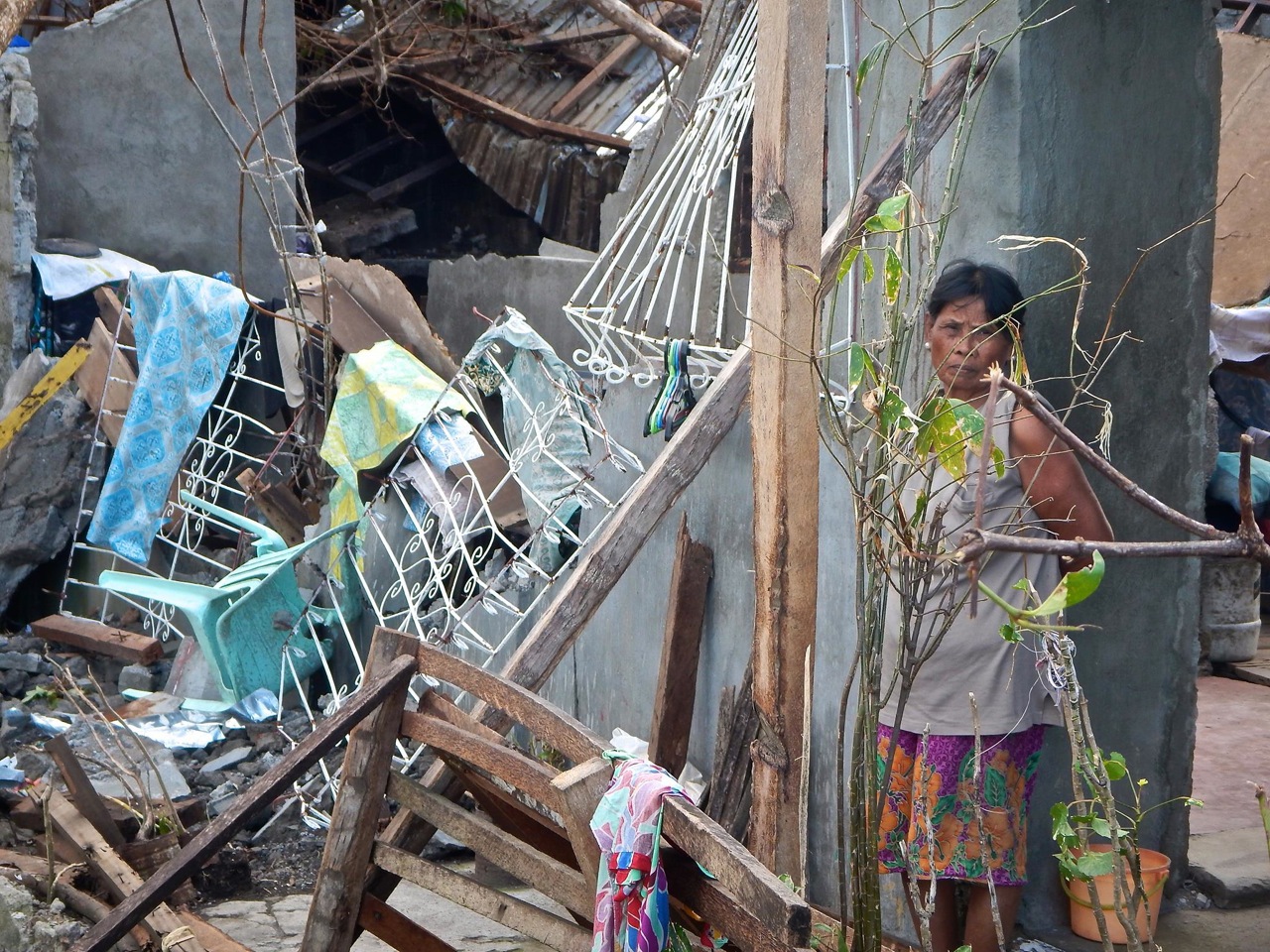 Maribel dela Cruz, a survivor of Typhoon Haiyan. 