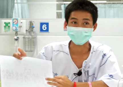 Adul Sam-On recovering at the hospital in Chiang Rai province. | Handout/Ministry of Health/Chiang Rai Prachanukroh Hospital/AFP