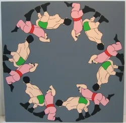 1971 John Wesley Screen print from "Panoply" - $2500 framed Height: 30" Width: 30"