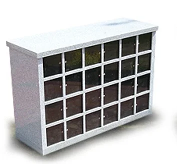 The Windsor Model Columbarium. The model contains 48 niches, 24 on each side of the unit, which will hold up to 96 urns.
