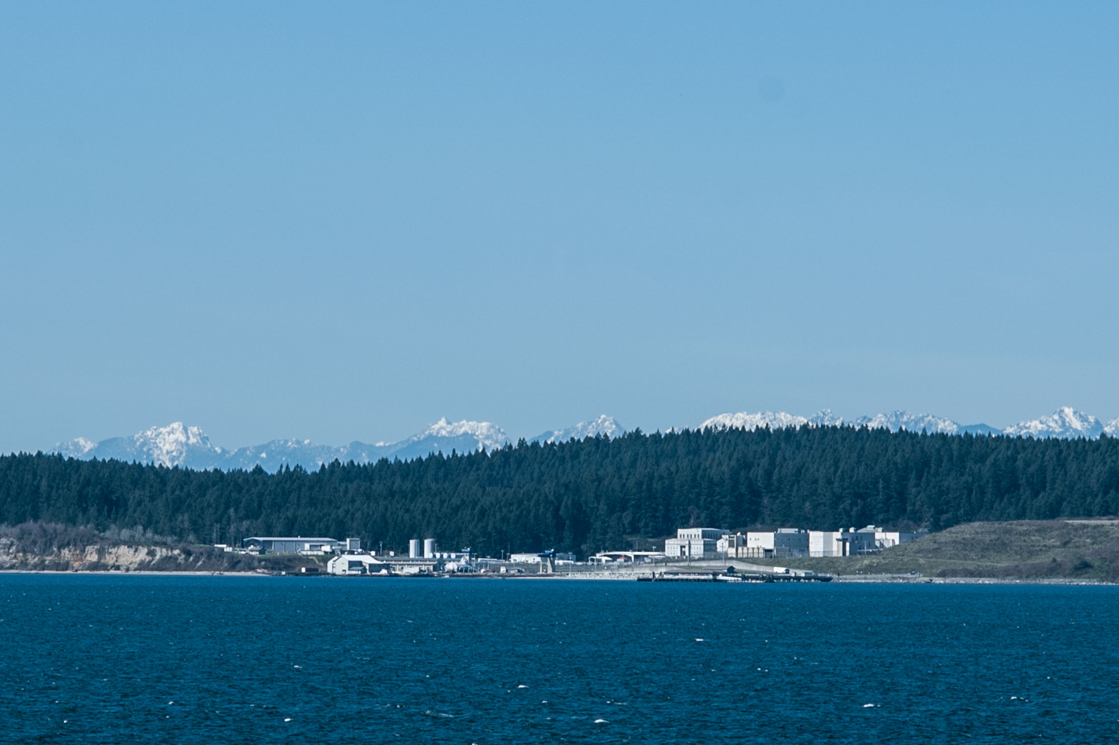 Close-up of the abandoned prison on McNeil Island.