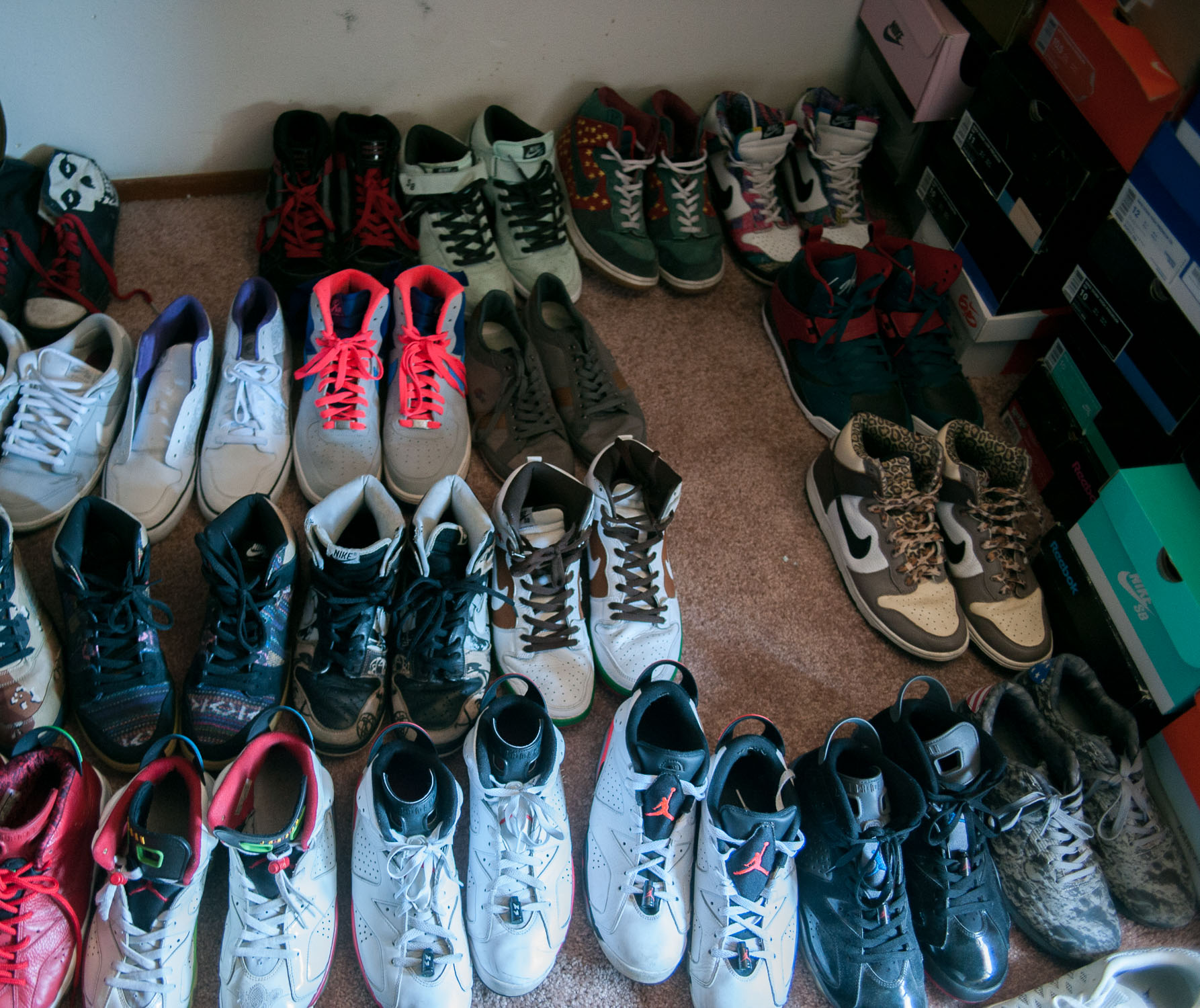 Part of Malibu Ron's shoe collection.