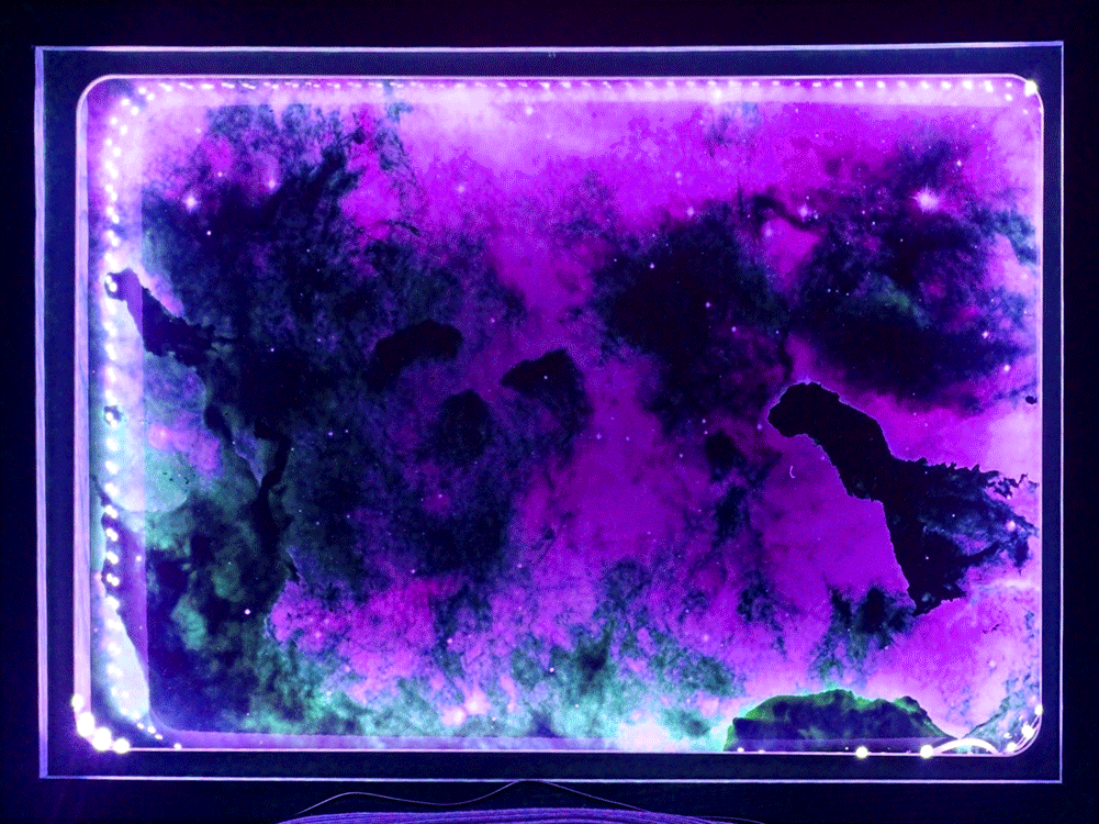 Jacob’s newest ant farms have photos of nebulae as their backdrop.