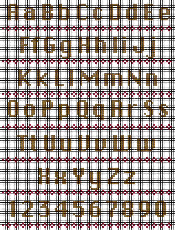Big Font Stitch Chart