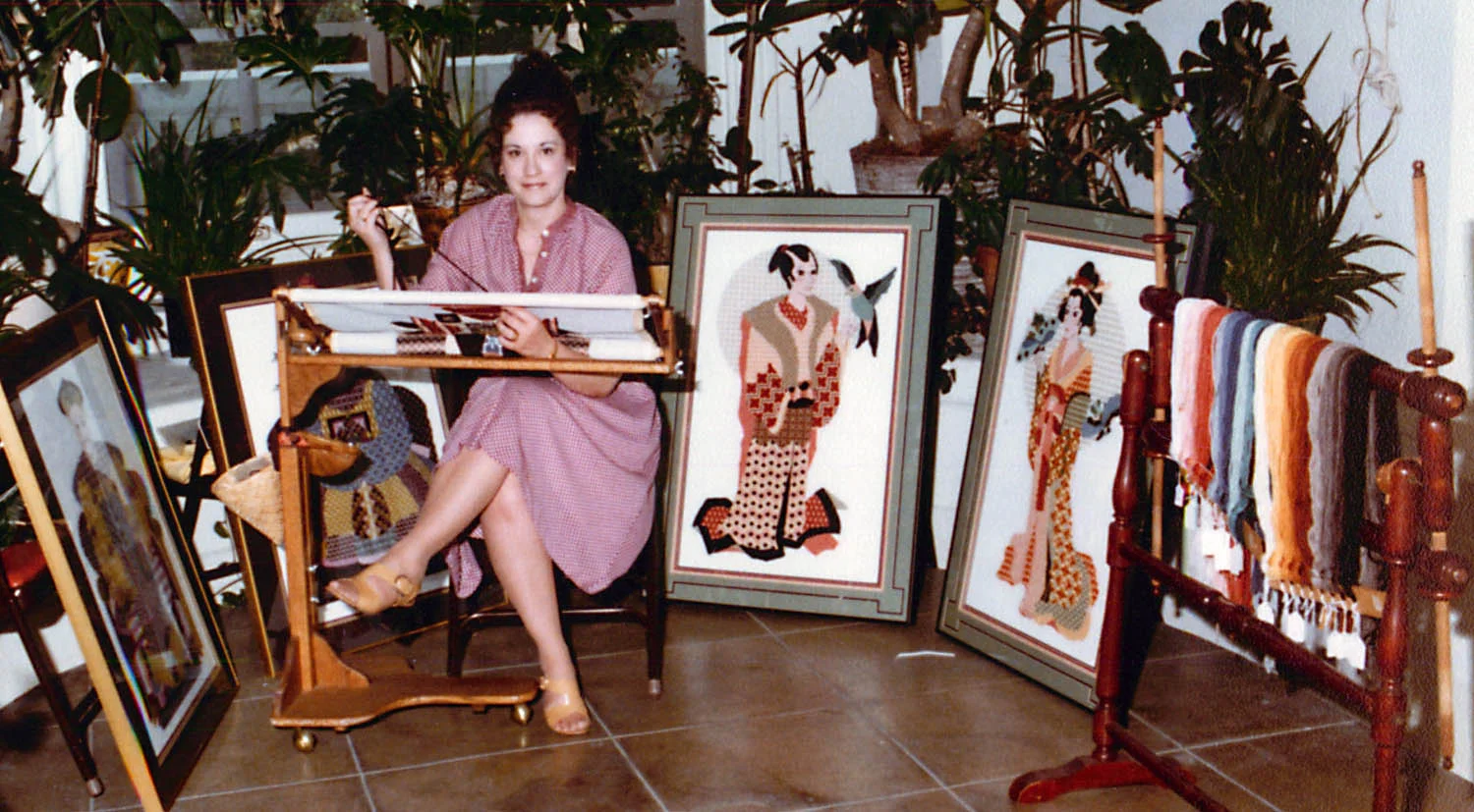 Diane at her show at the Pasadena Historical Society a few years ago