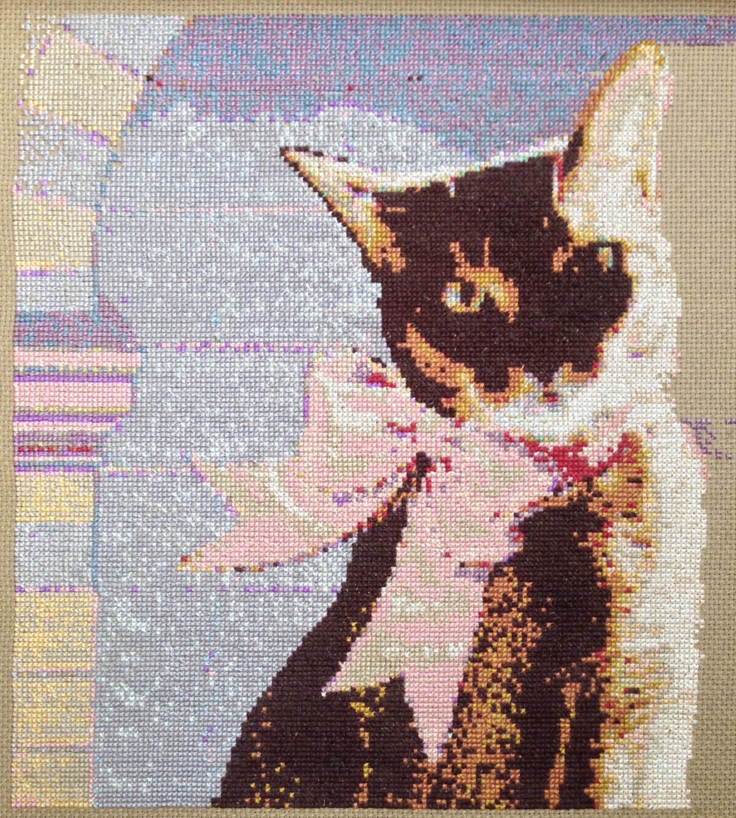 Stitchery from Photo Experiment (Cinnamon, our Cat)