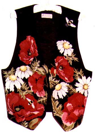 The Needlepointed Poppy Vest