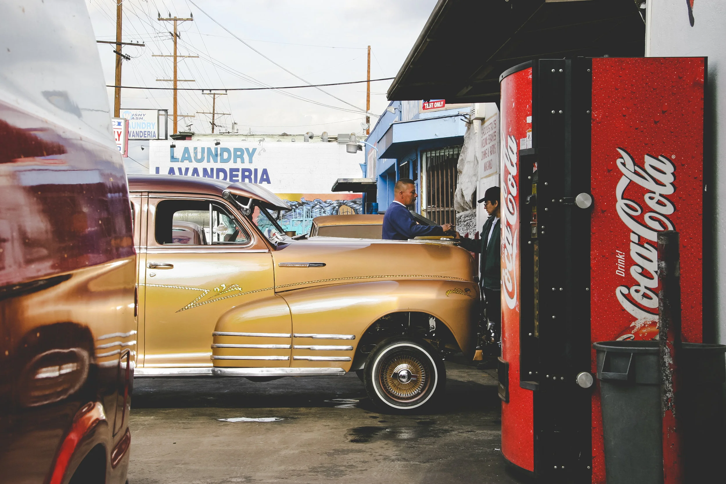 48 Chevy from GoodTimes Car Club’s East LA chapter at Bob’s Wheel and Frame Alignment on S San Pedro, Los Angeles. (2008)