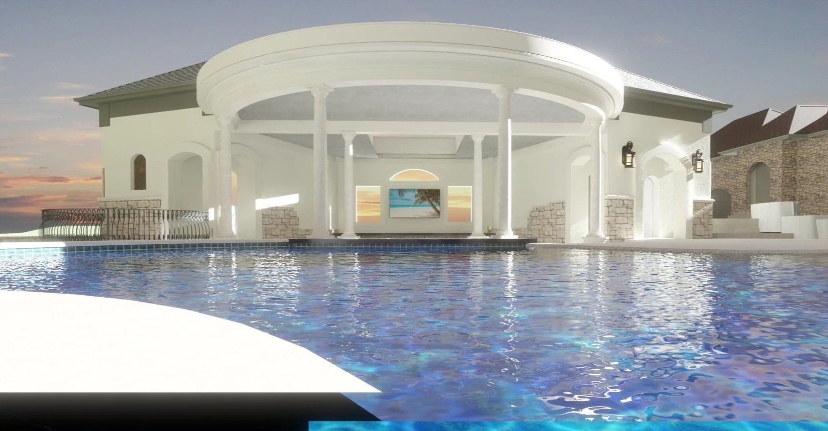 "ROMAN BLEND" POOL HOUSE 