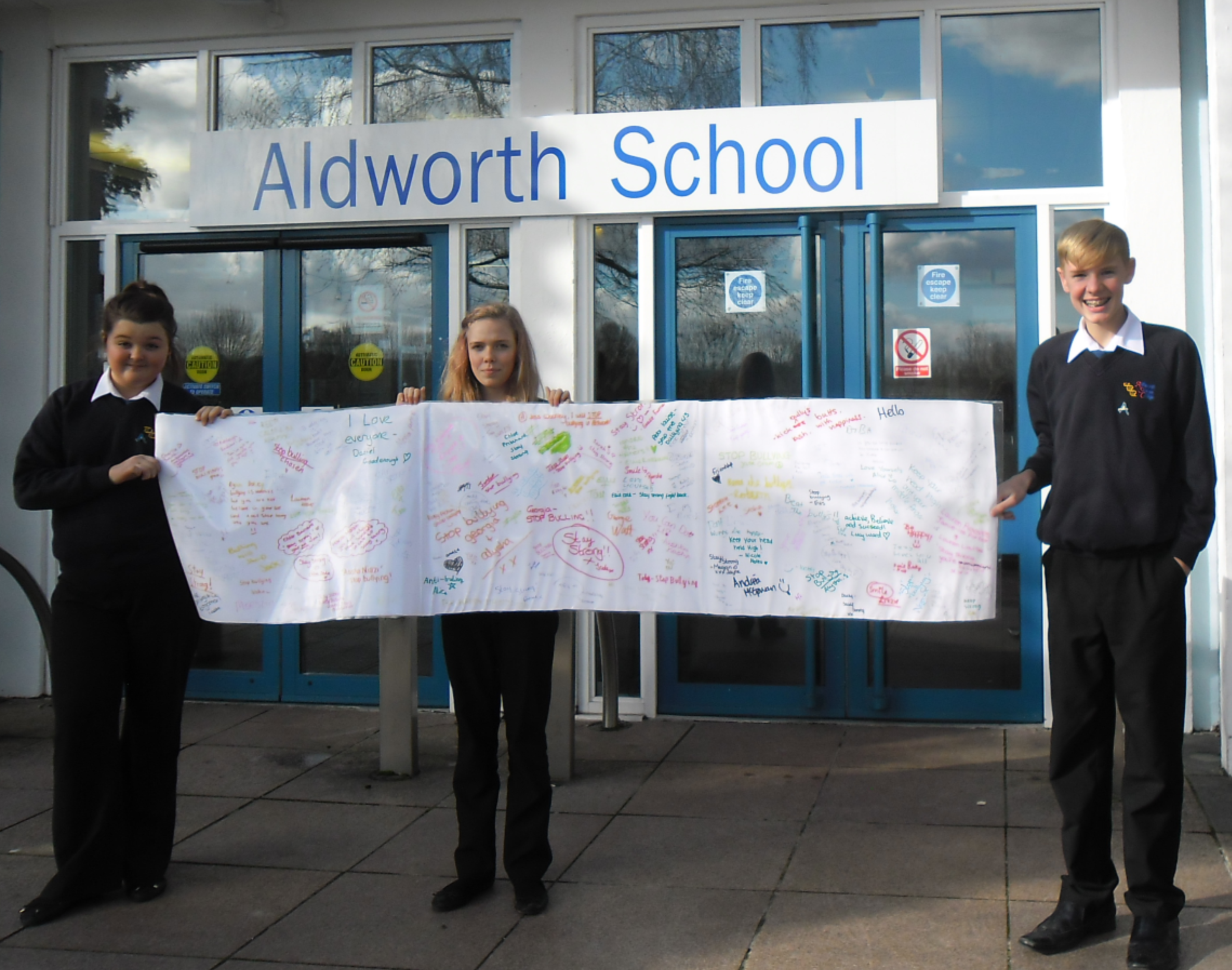 The school's Anti-Bullying pledge board