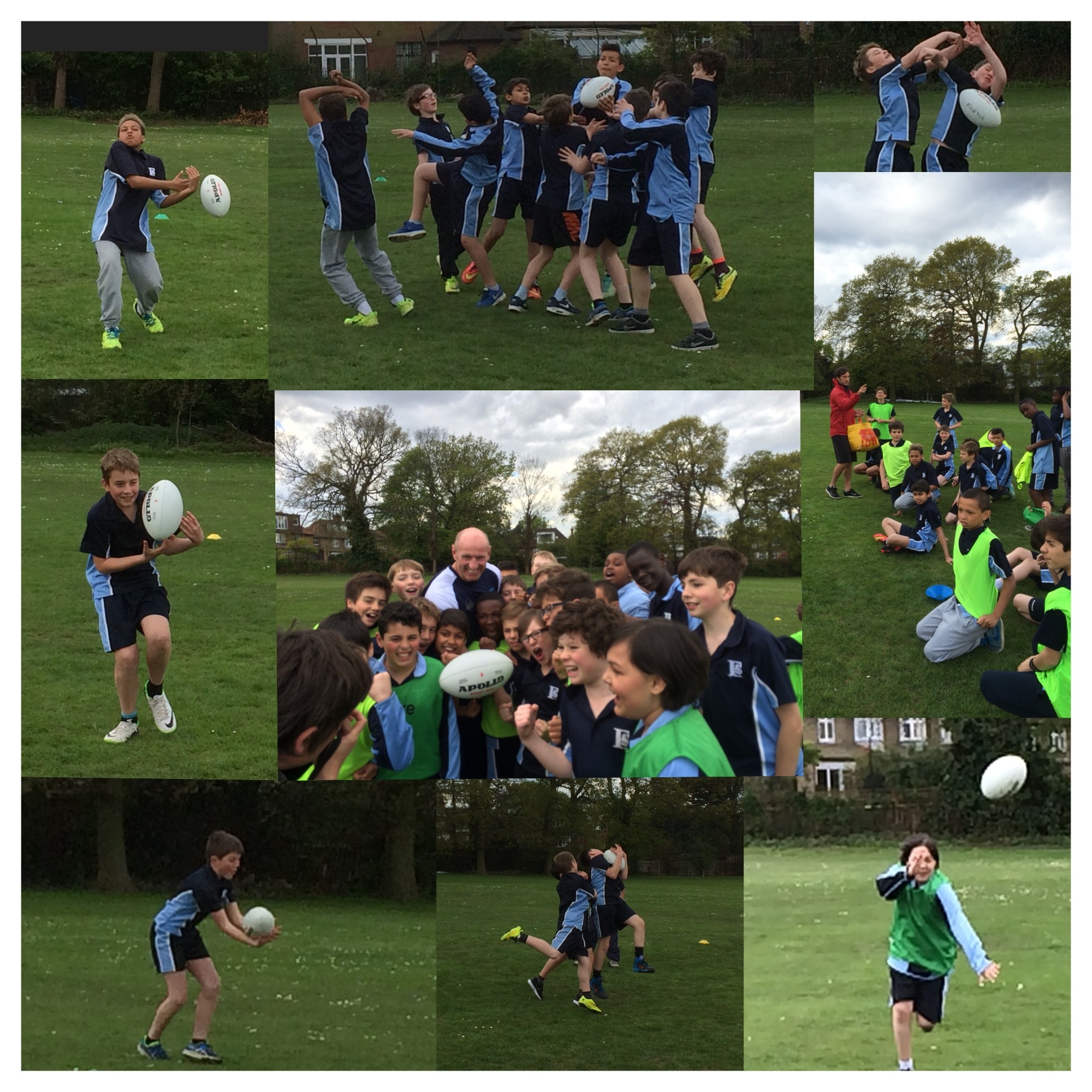 Gareth promoting his 'Balls to Bullying' campaign with school students