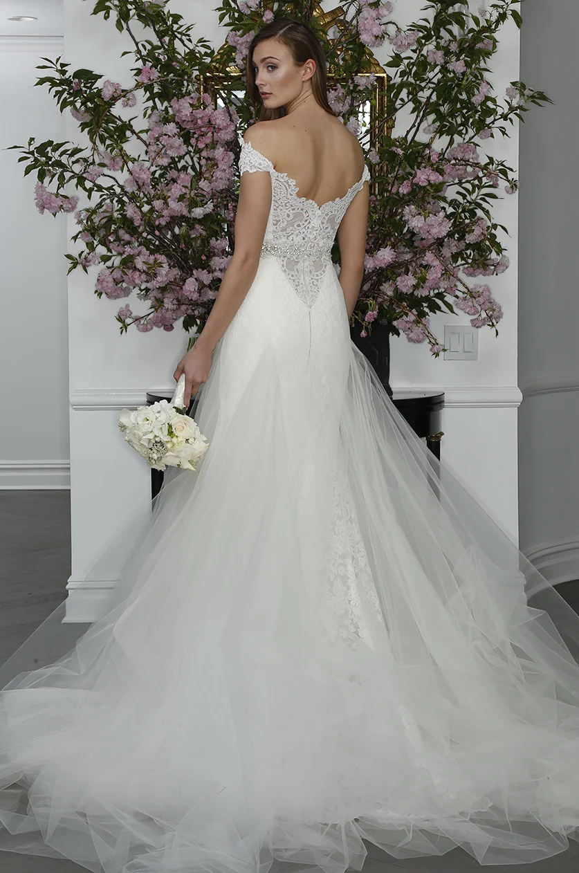legends romona keveza lace off the should illusion lace low back tulle skirt wedding dress