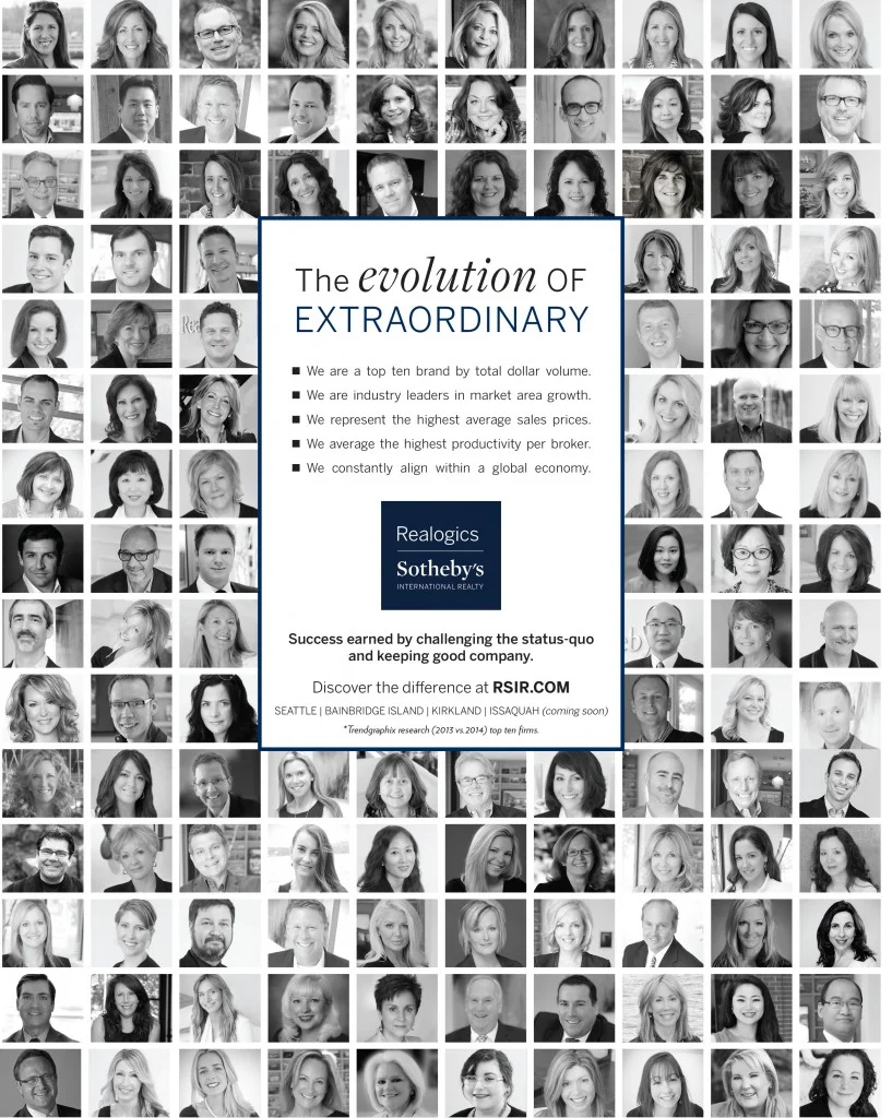 PICTURED ABOVE: RSIR showcased more than 100 brokers and members of the broker care and marketing team in a full page ad within The Puget Sound Business Journal.