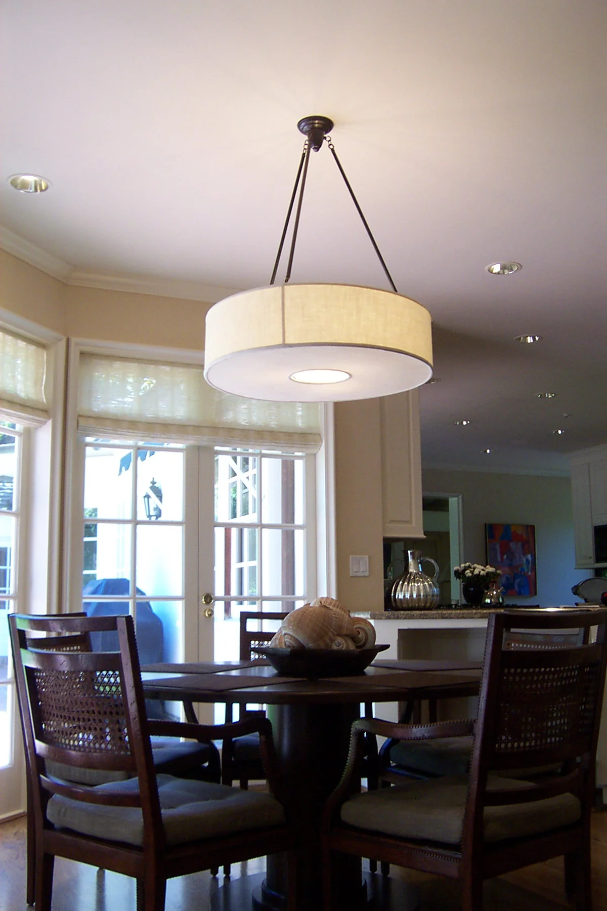 Linen Wheel pendant-Atherton, CA/ Ann Jones Interiors