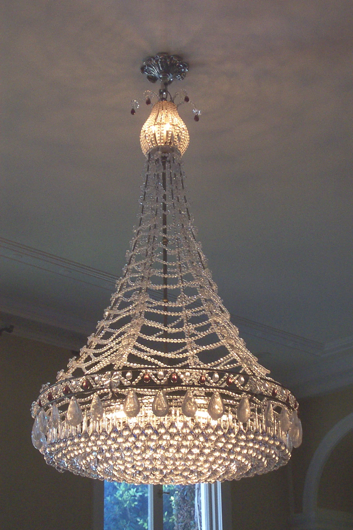 Custom French style crystal chandelier 48 x 30 Palumbo Interior Design
