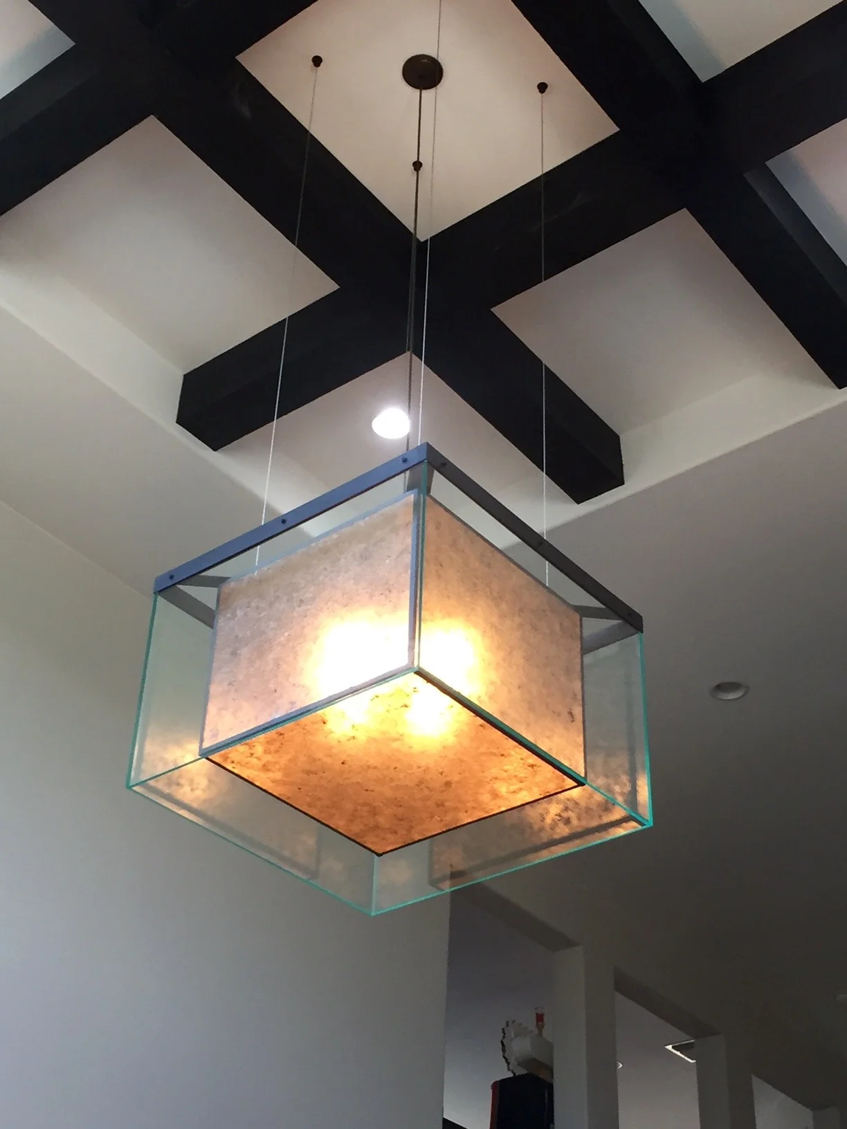 Cube in Cube pendant 30x30x15 for Austin,TX residence