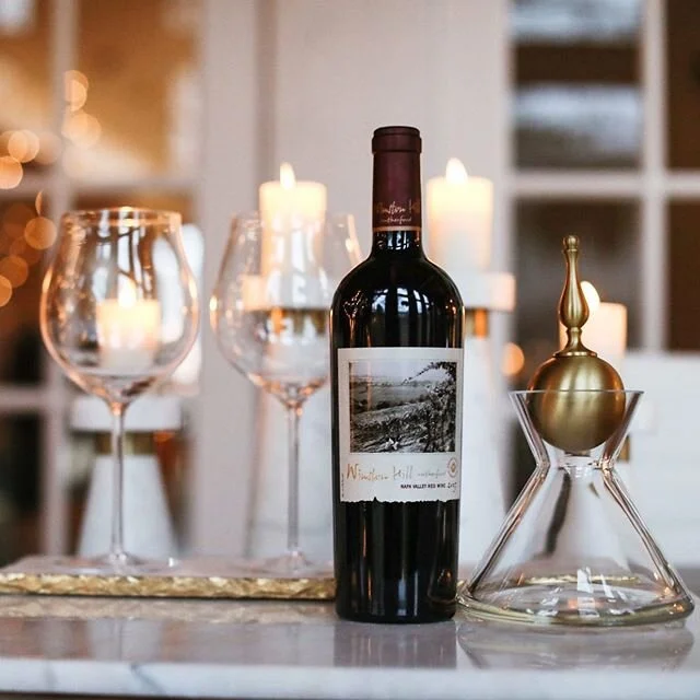 It&rsquo;s a @frankfamilyvineyards evening at the White House! @dak.white and I are celebrating his new job and enjoying a fabulous date night in! ✨ Decanter, Candles and Candle Sticks: @enjoleinteriors Cheese boards: @theredpoppy