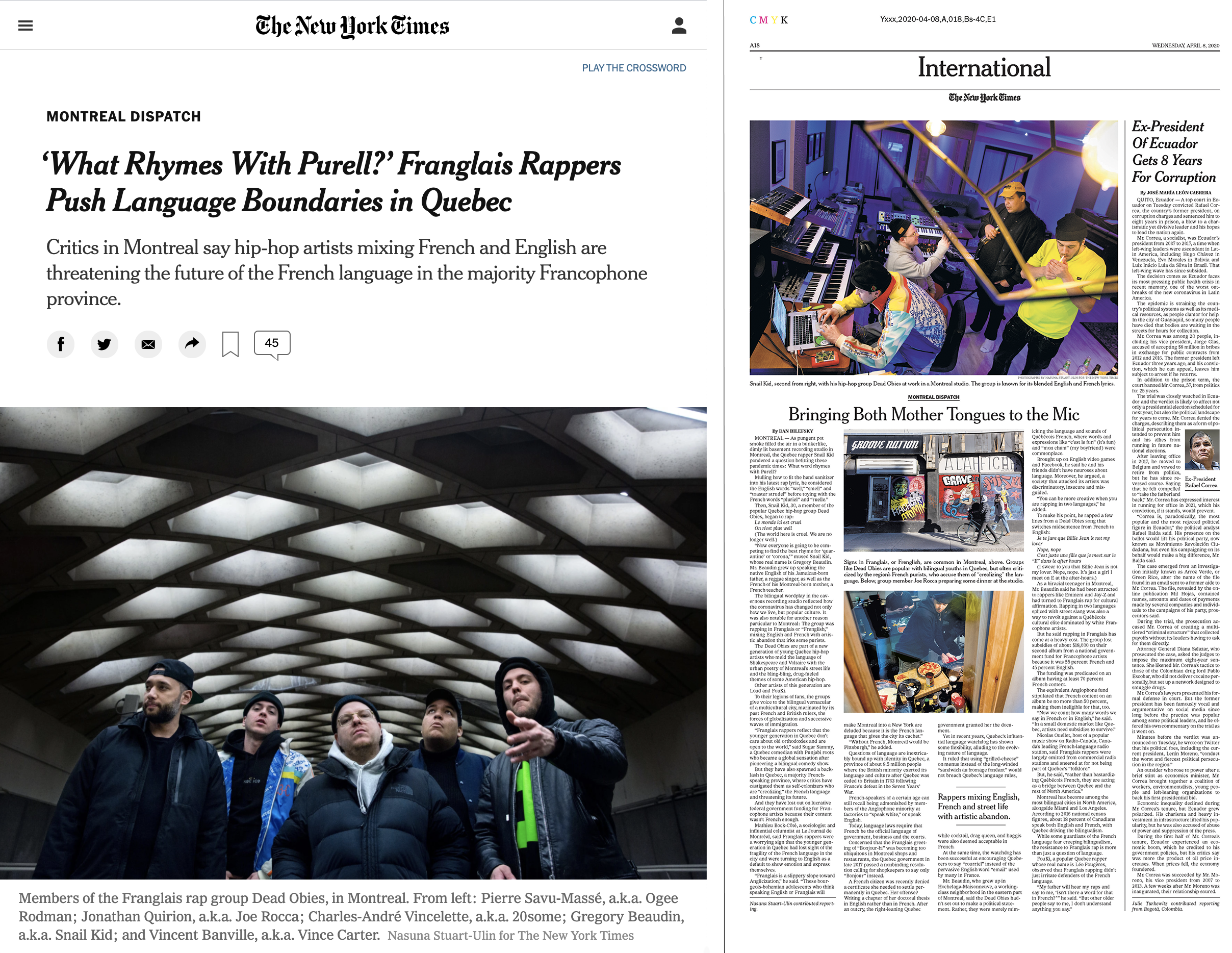 The New York Times (International): April 7, 2020