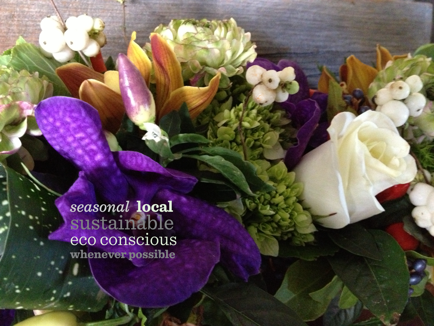 purple green bouquet