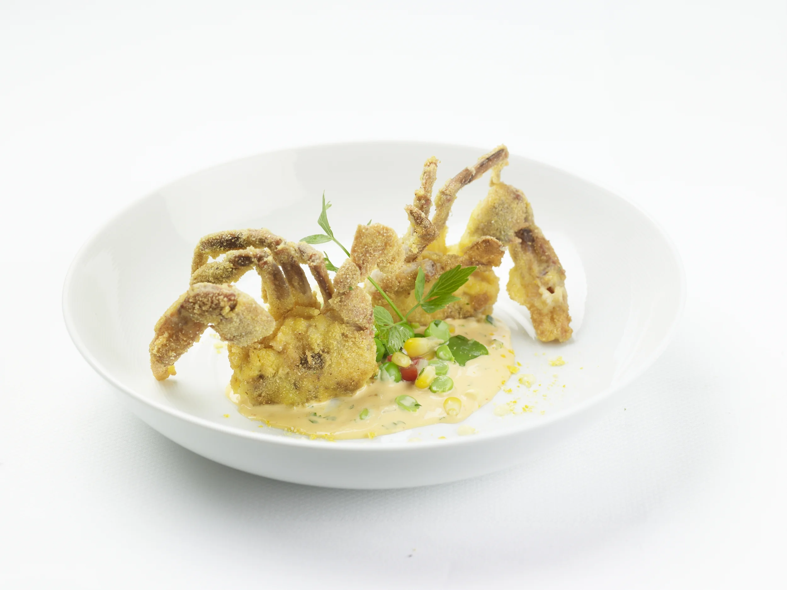 Crispy Soft Shell Crab / Succotash / Aioli