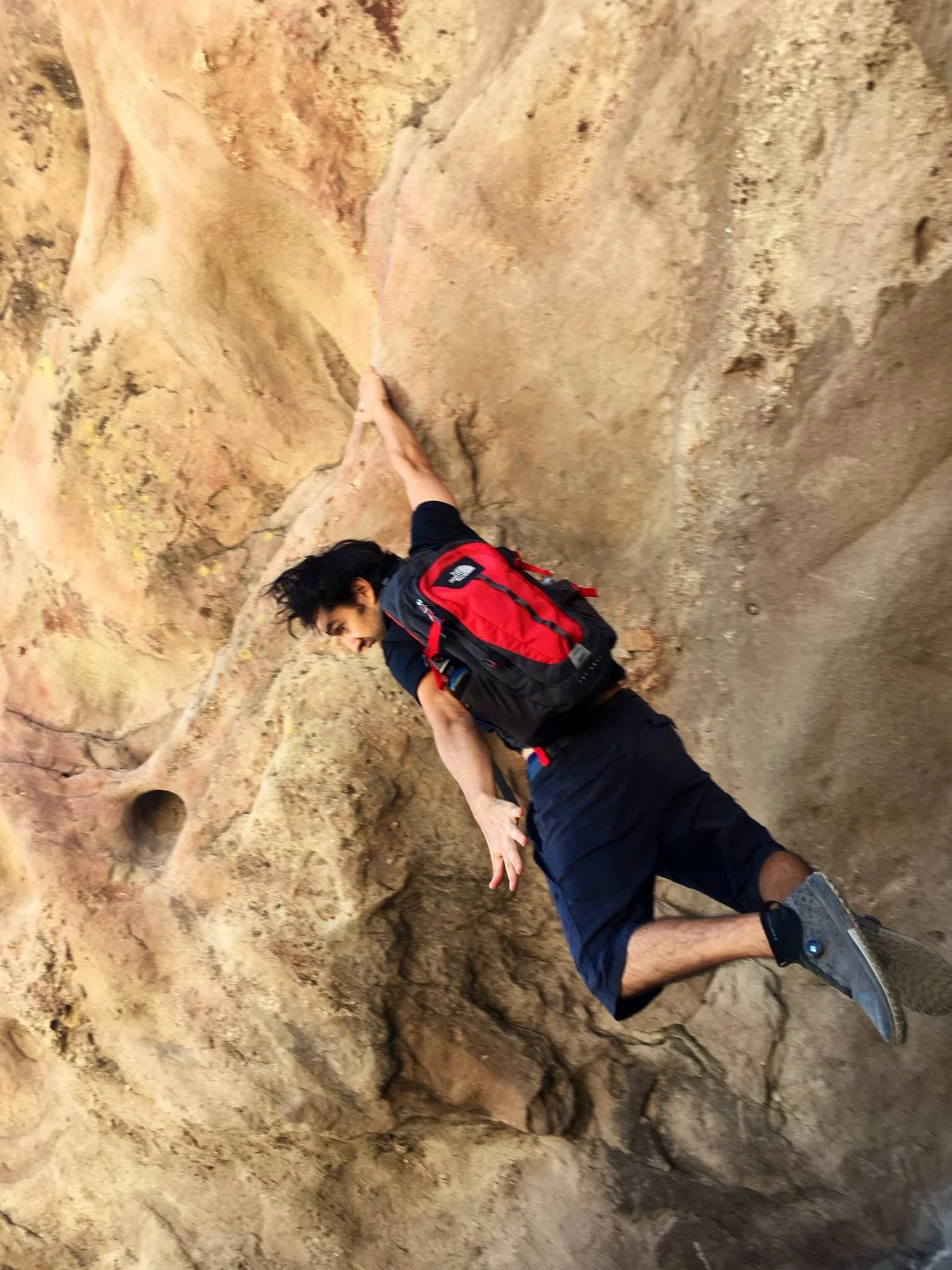 My hair is all sorts of wrong, as I try to free solo. Storytelling involves taking RISKS.